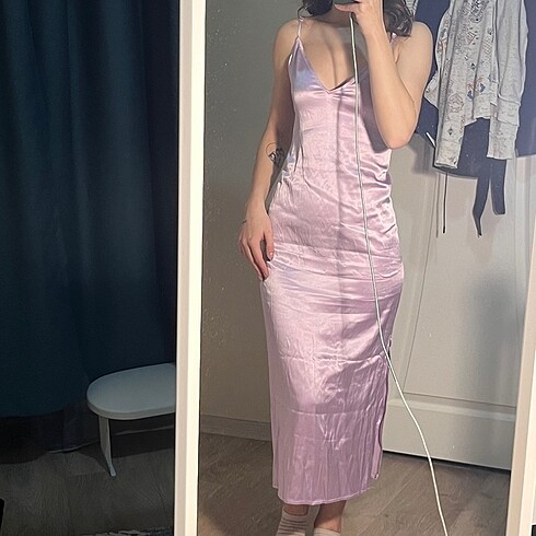 Midi boy lila elbise