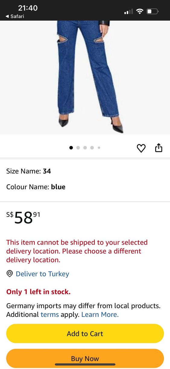 Kadın cut out taş detay Denim Pantolon - Görsel 4