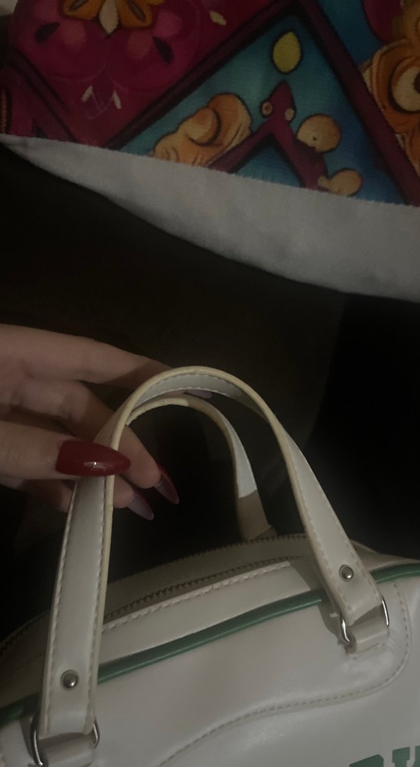 Yeşil Spor Temalı Vintage Deri Bershka Çanta - Görsel 5