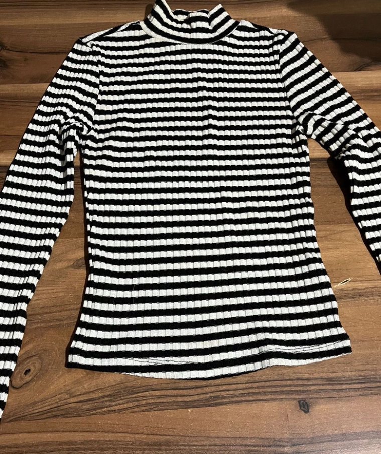 Çizgili Yüksek Yaka Kadın Kazak - Görsel 2