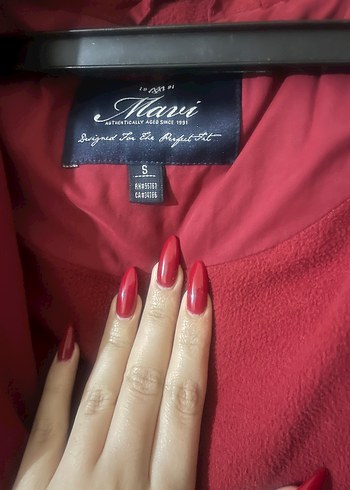 Bordo Kadın  Kürklü Kapüşonlu Mavi mont parka - Görsel 2