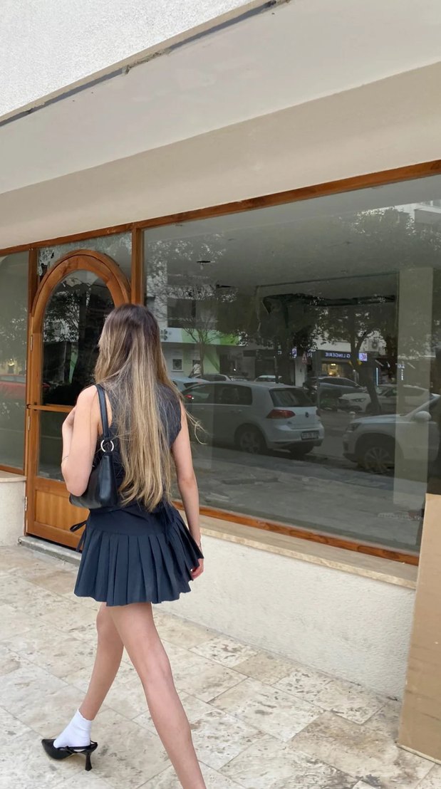 Gri pileli Lolita etek - Görsel 2