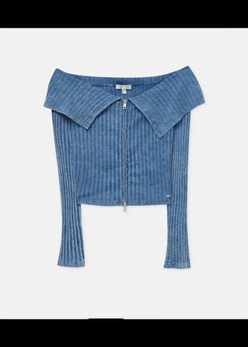 Mavi Pull bear Fermuarlı Kadın Hırka - Görsel 3