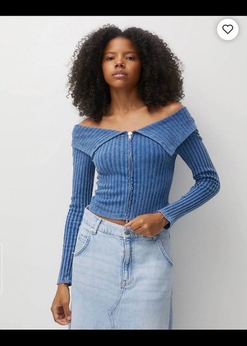 Mavi Pull bear Fermuarlı Kadın Hırka - Görsel 2