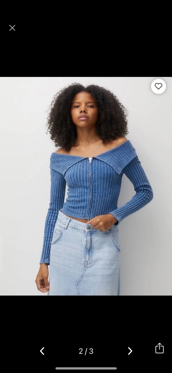 Mavi Pull bear Fermuarlı Kadın Hırka - Görsel 2