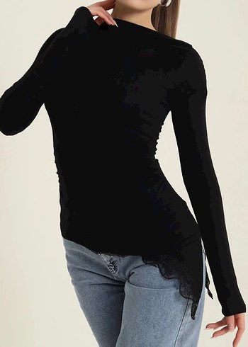 Drapeli Yüksek Yakalı Zara Model  Bluz - Görsel 3