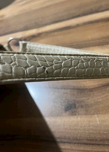 Bej Yılan Derisi Desenli Kadın Deri Oxxo Çanta - Görsel 5