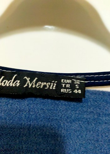 Mavi Beyaz Çizgili Uzun Kollu Kadın Bluz - Görsel 2