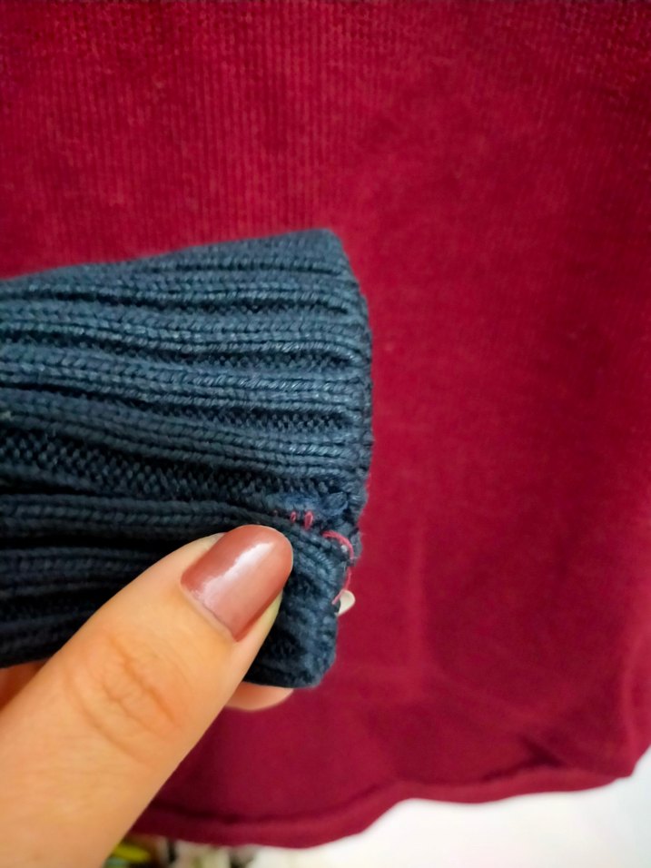 Bohem Desenli Bordo Balıkçı Yaka Kadın Kazak - Görsel 4