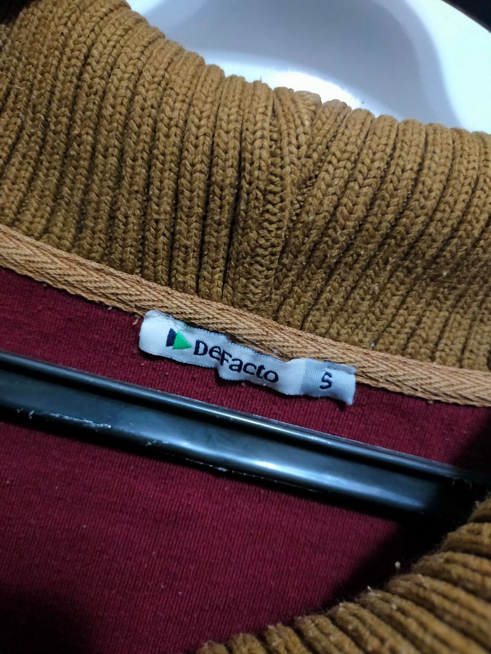 Bohem Desenli Bordo Balıkçı Yaka Kadın Kazak - Görsel 2