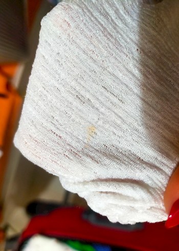 Beyaz Kısa Kollu V Yaka Mini Keten Bluz - Görsel 3