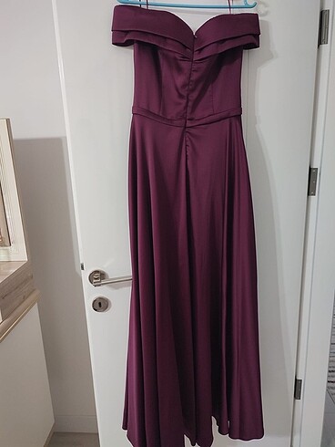 38 Beden bordo Renk Bordo saten abiye