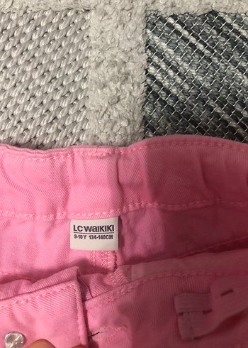 Düğmeli Pembe Pamuklu Kız Şortu - Görsel 2