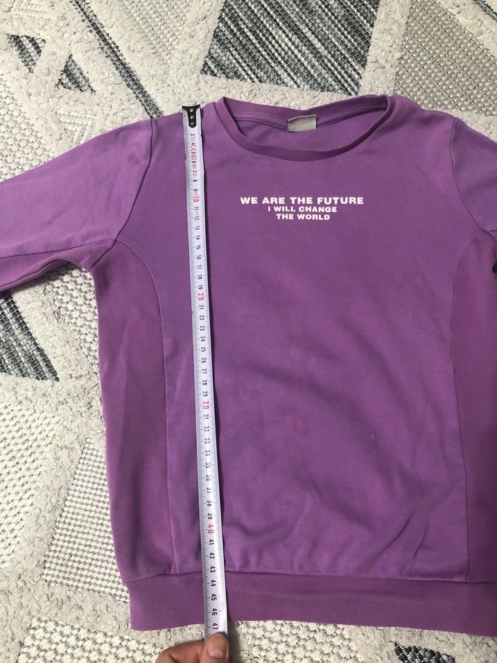 Mor Uzun Kollu Sweatshirt - Görsel 2