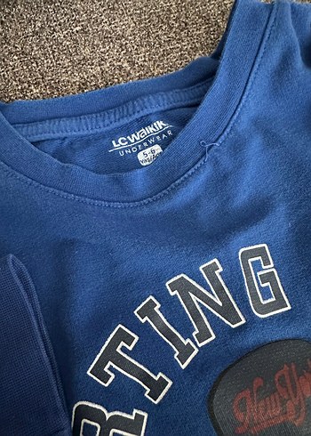 Erkek Çocuk Mavi Baskılı Kapüşonlu Eşofman Takımı - Görsel 2