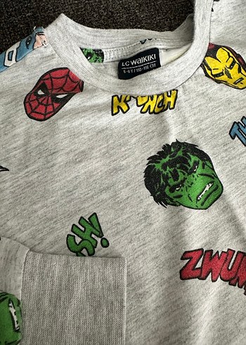 Marvel Baskılı kırmızı pijama takımı - Görsel 2