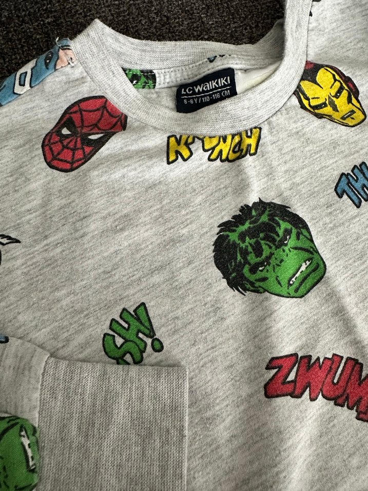 Marvel Baskılı kırmızı pijama takımı - Görsel 2