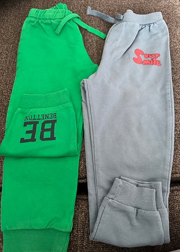 Gri ve Yeşil Erkek Çocuk Bol Kesim Eşofman - Görsel 2