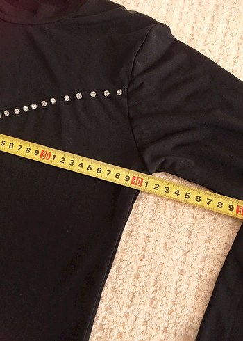 Siyah Uzun Kollu Payetli Bluz - Görsel 4