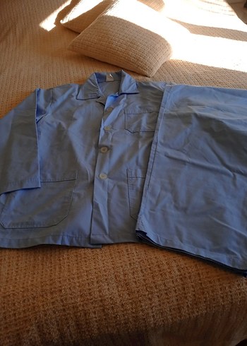 Erkek Mavi Kısa Kollu Butonlu Pijama Takımı - Görsel 3