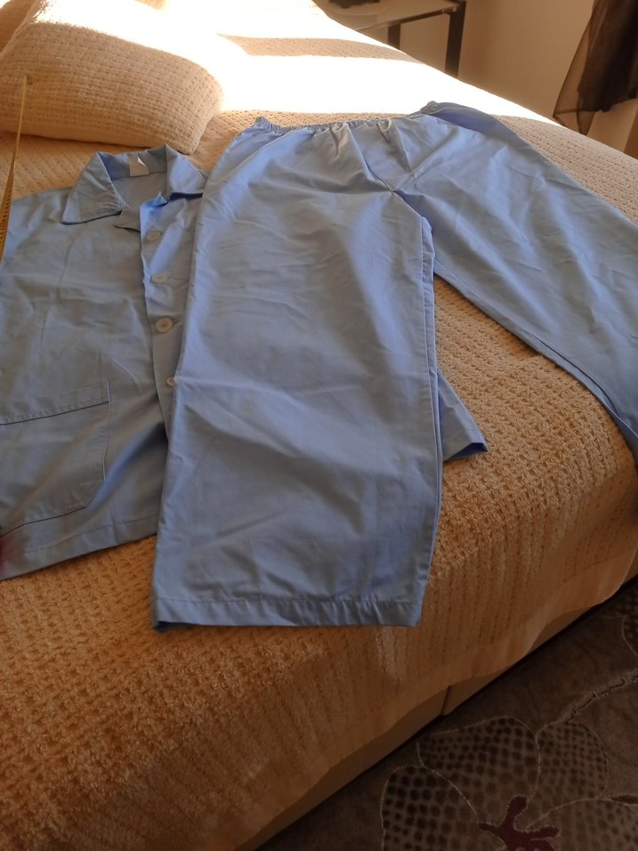 Erkek Mavi Kısa Kollu Butonlu Pijama Takımı - Görsel 2