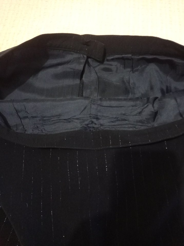 siyah uzun çizgili simli kısa kalem etek - Görsel 5