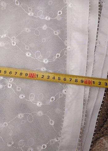 İşlemeli Beyaz Bohem Perde cibinlik - Görsel 6