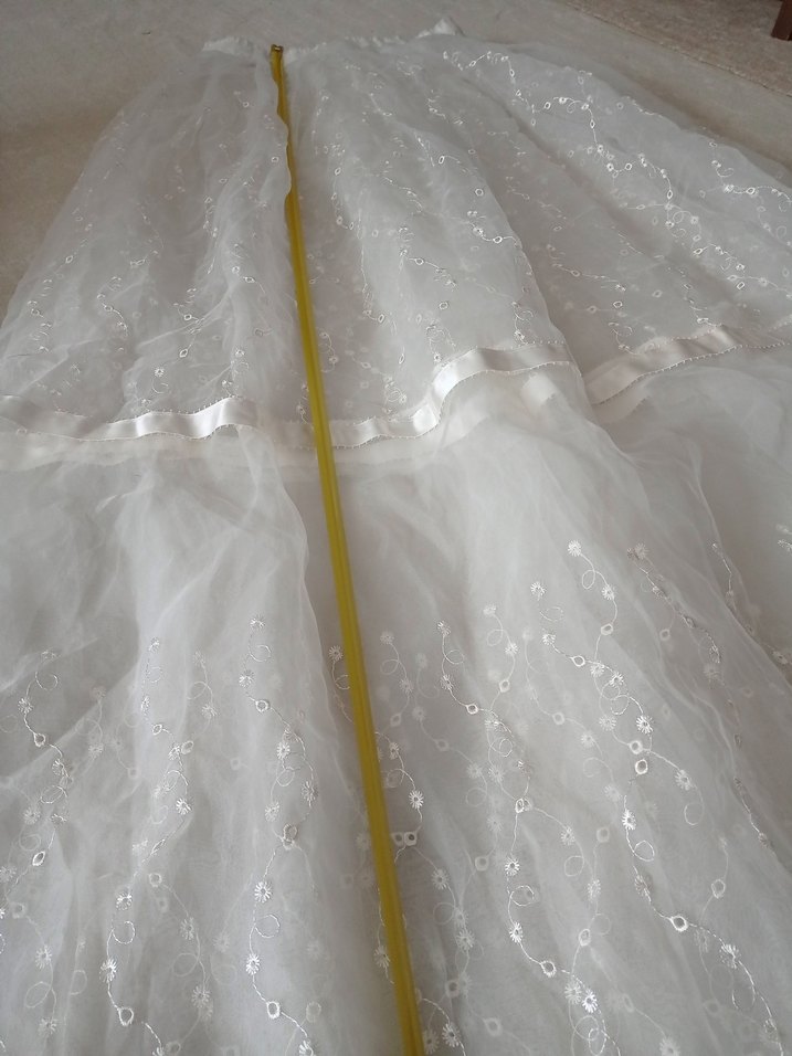 İşlemeli Beyaz Bohem Perde cibinlik - Görsel 5