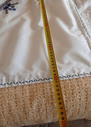 İşlemeli kanaviçe Beyaz Yastık Kılıfı - Görsel 5