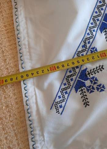 İşlemeli kanaviçe Beyaz Yastık Kılıfı - Görsel 9