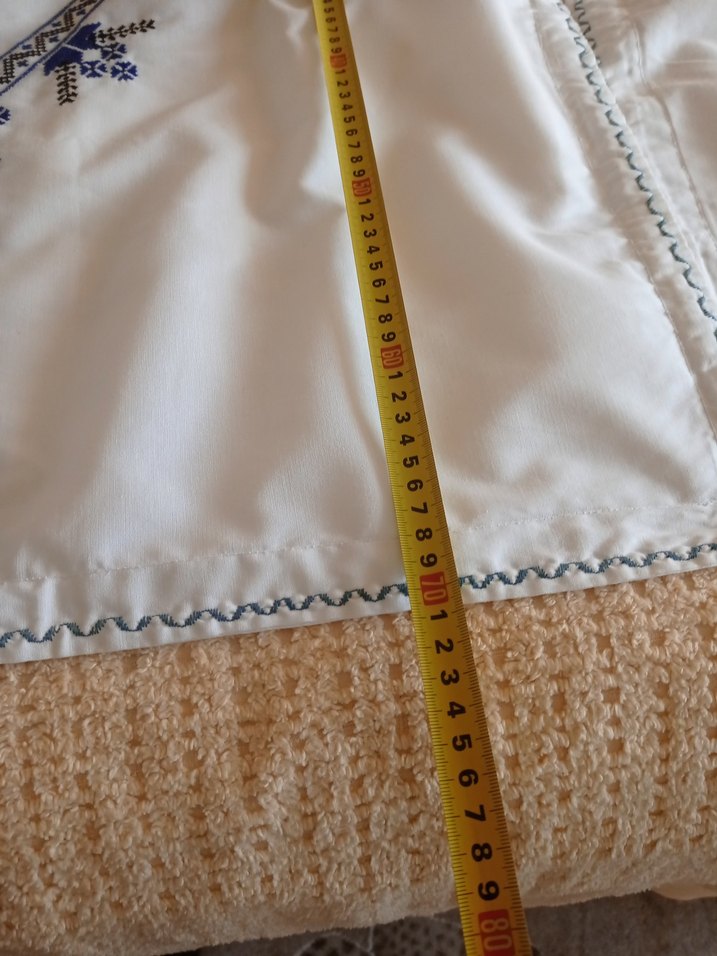 İşlemeli kanaviçe Beyaz Yastık Kılıfı - Görsel 5