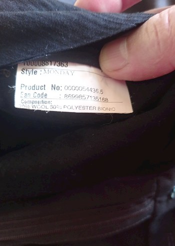 füme Kemerli Kumaş Pantolon - Görsel 5