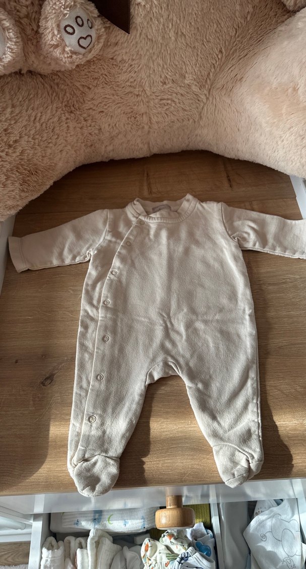 Beyaz Uzun Kollu Bebek Tulum - Görsel 2