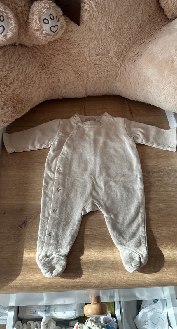 Beyaz Uzun Kollu Bebek Tulum - Görsel 3