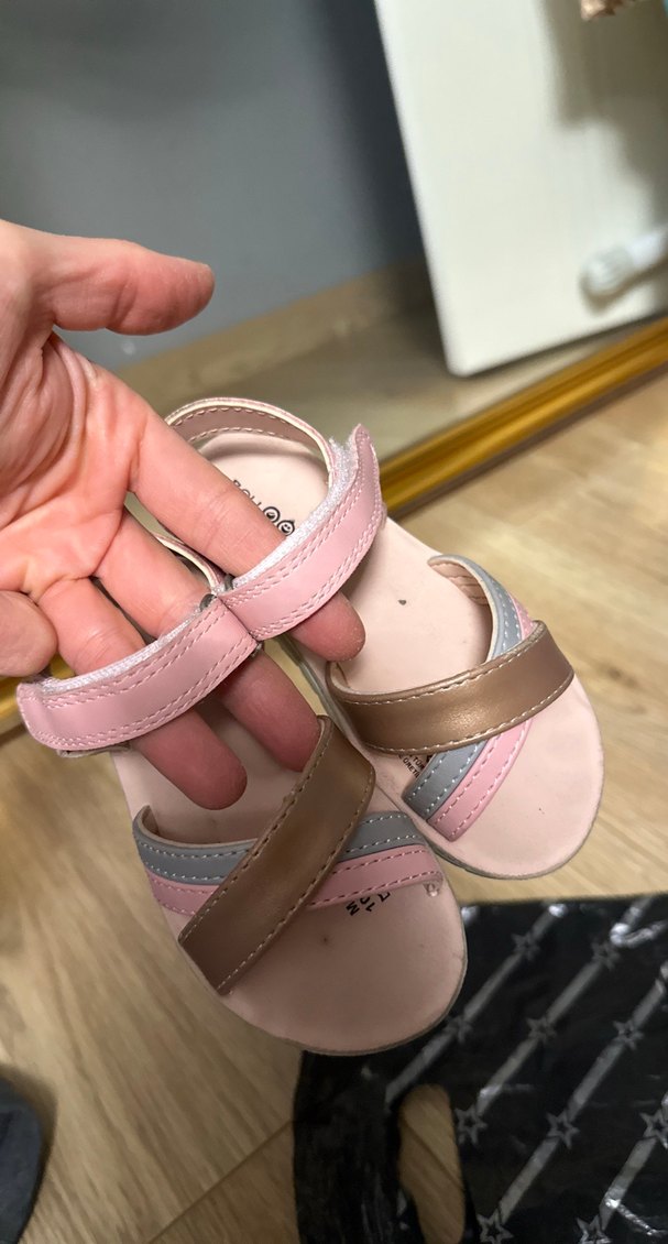 Kız Çocuk Pembe Bağlamalı Sandalet - Görsel 5