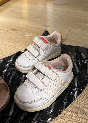 Adidas Kız Çocuk Beyaz Spor Ayakkabı Cırt Cırtlı - Görsel 3