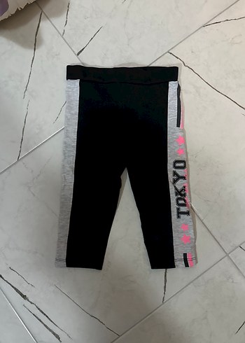 Kız Çocuk Gri Baskılı Streetwear Tayt - Görsel 2