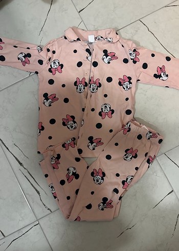 Kız Çocuk Pembe Minnie Baskılı Pijama Takımı - Görsel 2