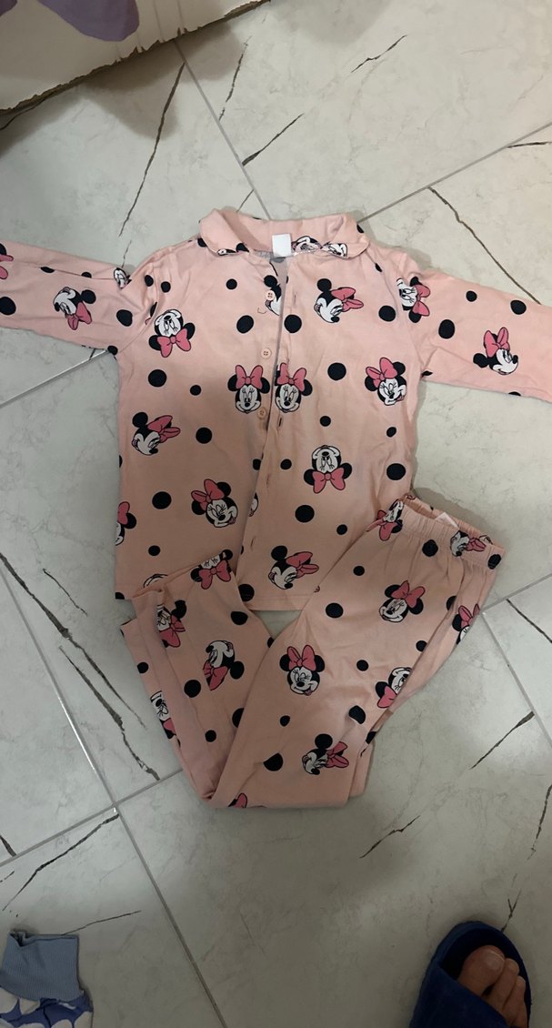 Kız Çocuk Pembe Minnie Baskılı Pijama Takımı - Görsel 2