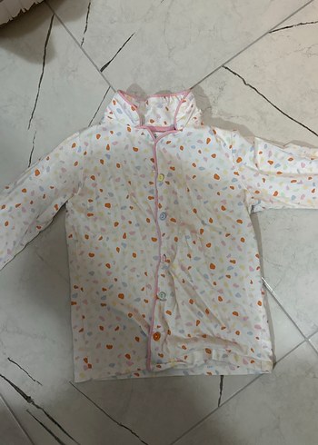 Kız Çocuk Düğmeli Bol Kesim Bağlama Desenli Pantolon - Görsel 2