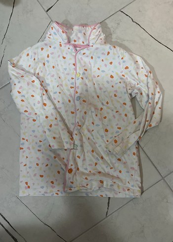 Kız Çocuk Düğmeli Bol Kesim Bağlama Desenli Pantolon - Görsel 3