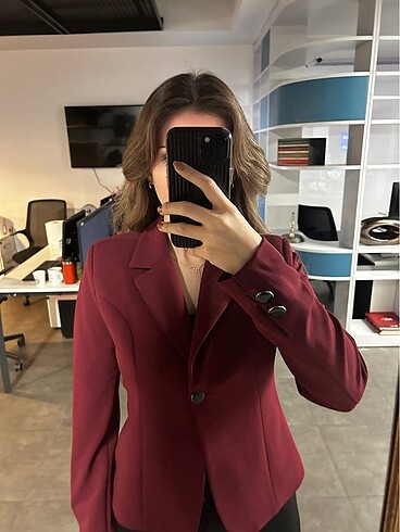 s Beden Belden oturan blazer ceket