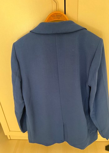 Zara Düğmeli Mavi Kadın Blazer Ceket - Görsel 3