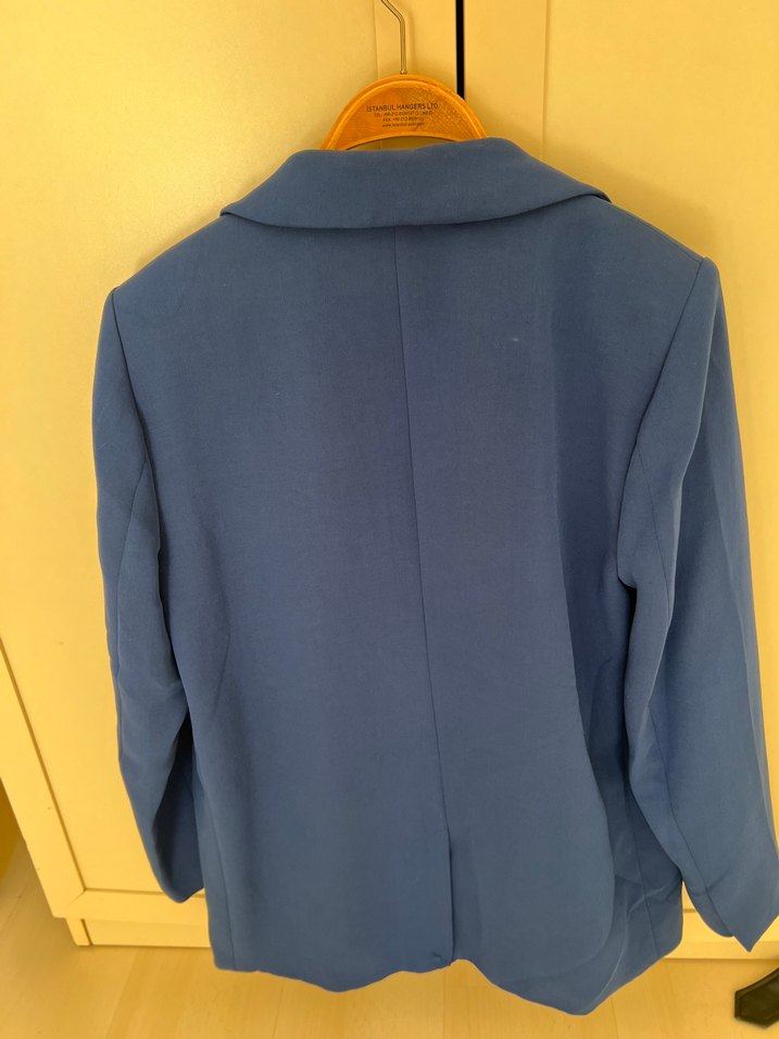 Zara Düğmeli Mavi Kadın Blazer Ceket - Görsel 3