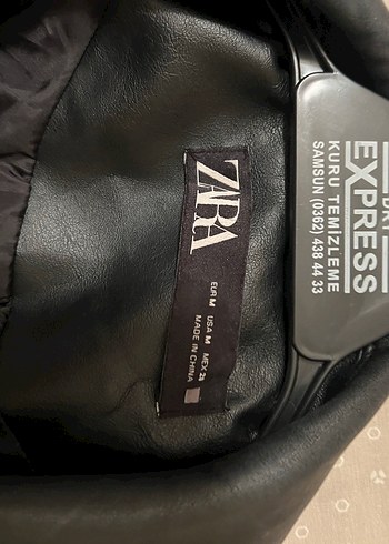 Siyah Deri Biker Ceket zara - Görsel 3