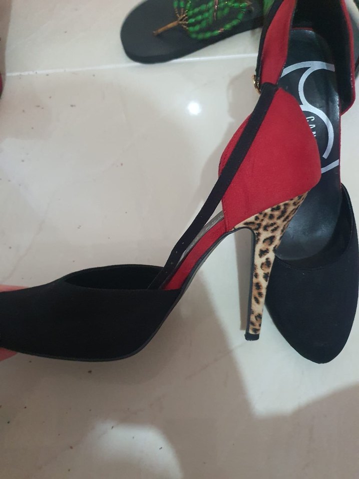 Pembe Lacivert Fiyonklu Süet Stiletto - Görsel 2