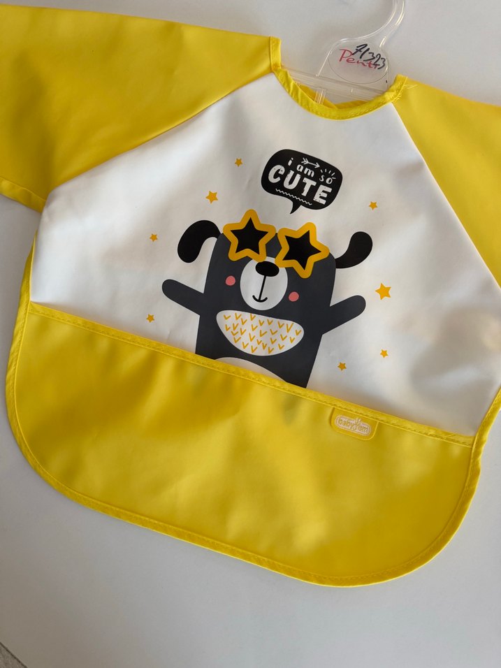 Sarı Baskılı Bebek Mama Önlüğü - Görsel 3