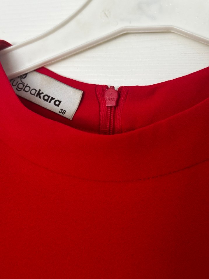 Kadın Kırmızı Uzun Kollu Şal Detaylı Tulum - Görsel 3