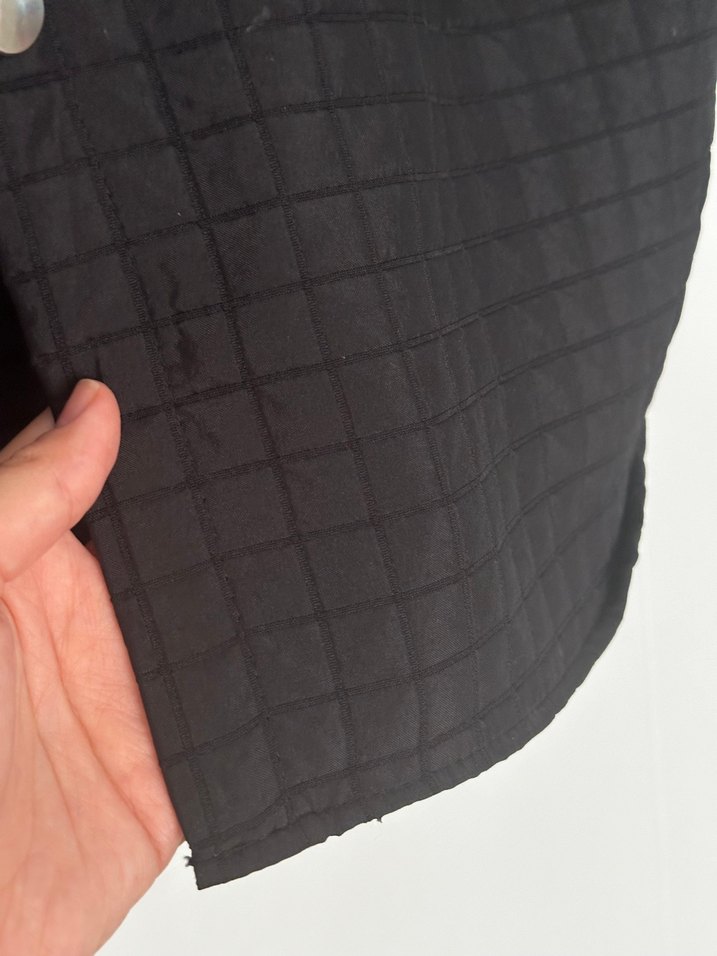 Düğmeli Siyah Midi Kadın Ceket - Görsel 3