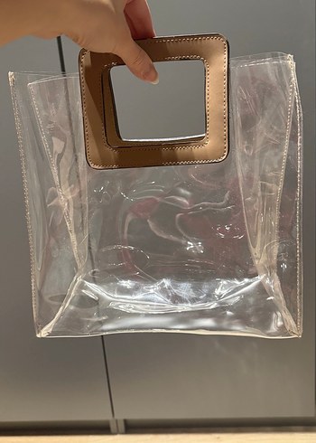 Bej Askılı Şeffaf Kadın Çanta - Görsel 2